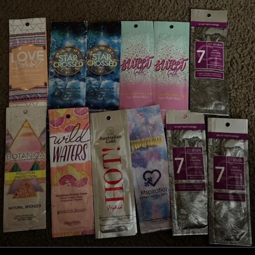 Tanning lotion packets